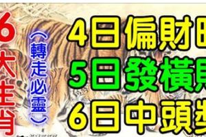 6大生肖運勢飄紅：4日偏財旺，5日發橫財，6日中頭獎！