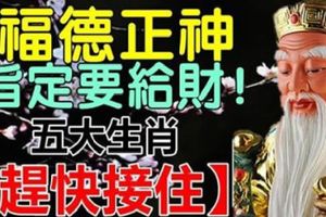 福德正神指定要給財五大生肖【趕快接住】