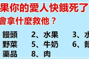 如果你的愛人快餓死了，你會拿什麼救他？憑第一感覺！