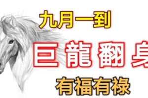 3生肖8月日子就像「困難戶」，9月一到巨龍翻身，有福有祿