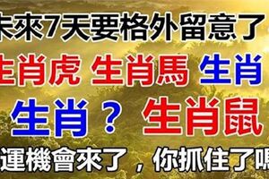 未來7天，5大生肖要格外留意了，定然是好事多多，就看你抓不抓的住了