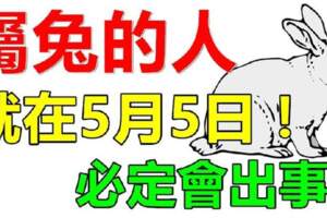 屬兔的人就在5月5日，要留意了