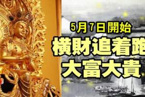 5月7日開始，橫財追著跑，大富大貴的生肖