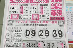 12/5-12/6  539娛樂報-今彩539參考