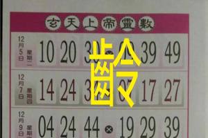 12/9  玄天上帝靈數-六合彩參考.jpg