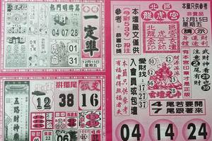 12/15-12/16  今彩一定準-今彩539參考