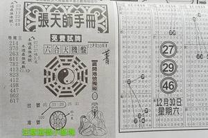 12/30  張天師手冊-六合彩參考