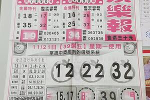 11/21-11/22  539娛樂報-今彩539參考